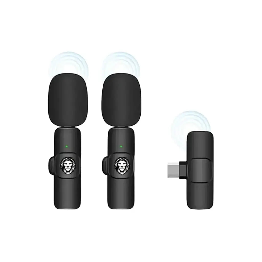 Green Lion 3 in 1 Wireless Microphone - Black