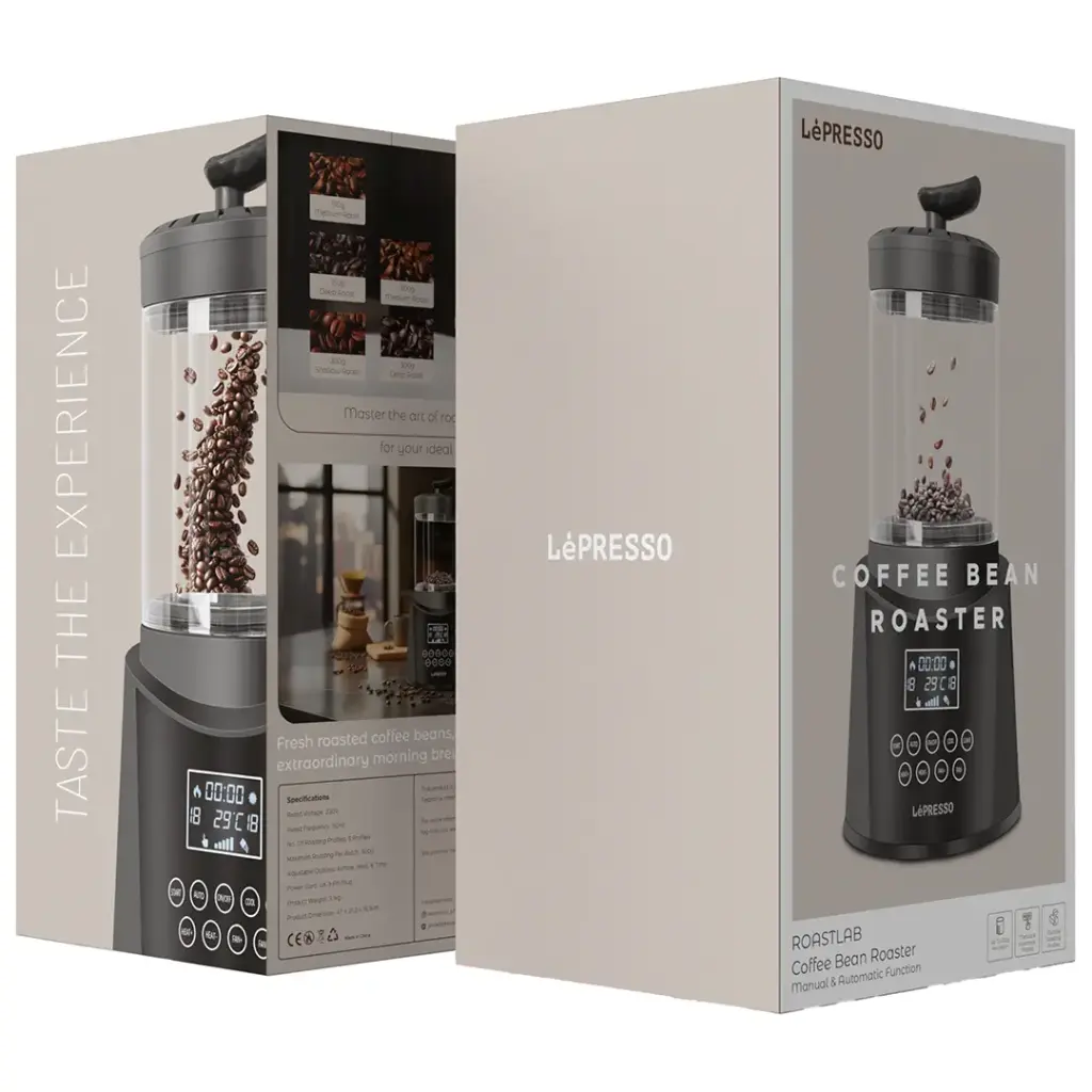 Lepresso Roastlab Coffee Bean Roaster with Manual & Automatic Modes - Black