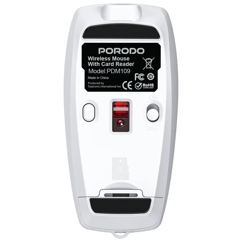 Porodo 1600DPI Wireless Mouse with Card Reader