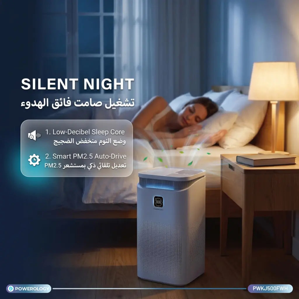 Powerology Mira Elite Smart Air Purifier with PM2.5 Sensor - White