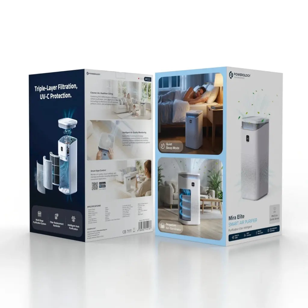 Powerology Mira Elite Smart Air Purifier with PM2.5 Sensor - White