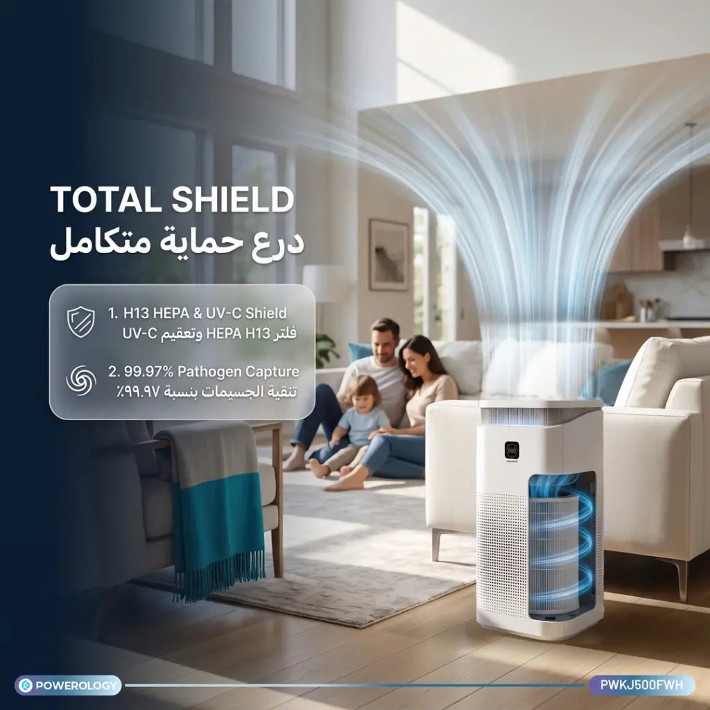 Powerology Mira Elite Smart Air Purifier with PM2.5 Sensor - White
