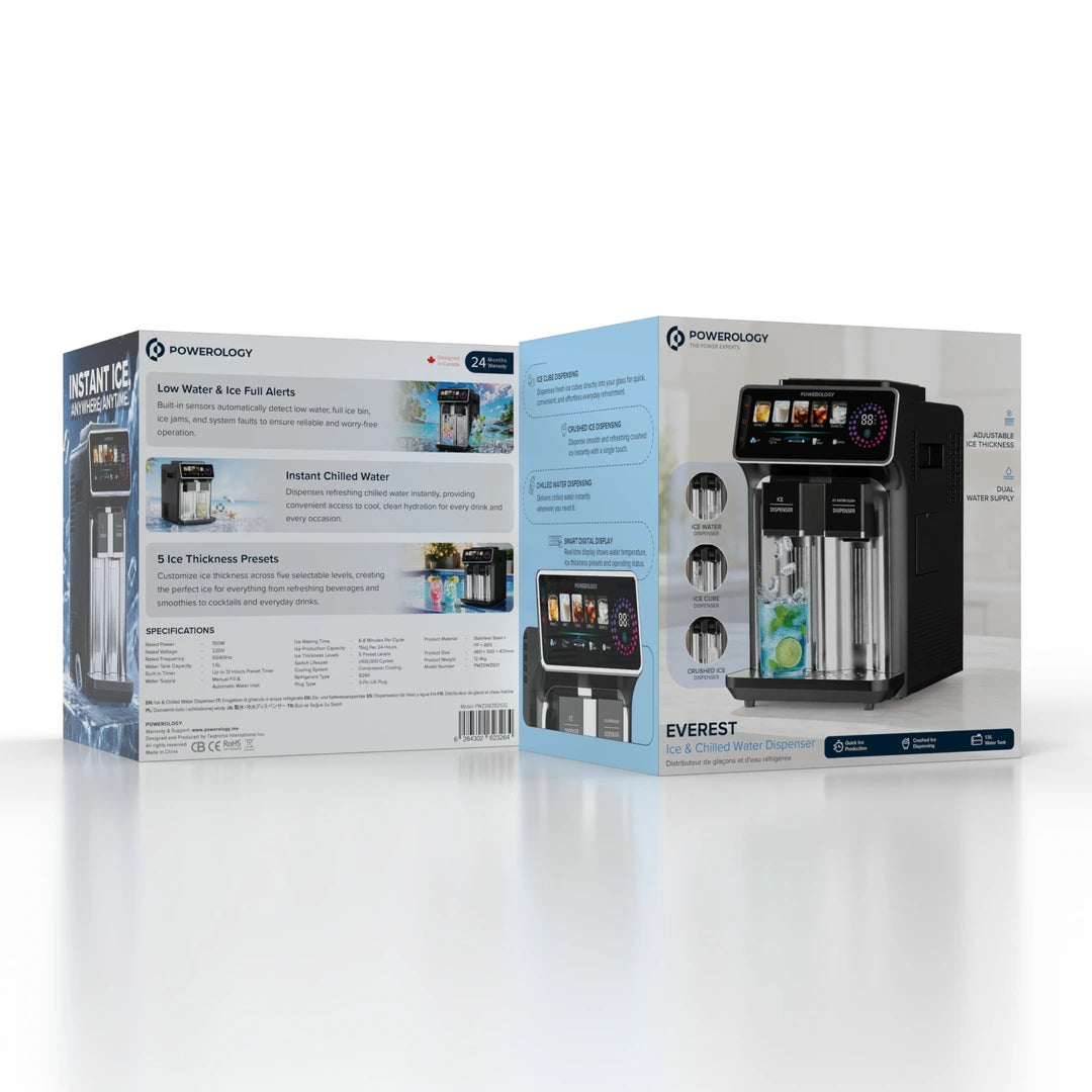 Powerology Everest Ice & Chilled Water Dispenser - Black