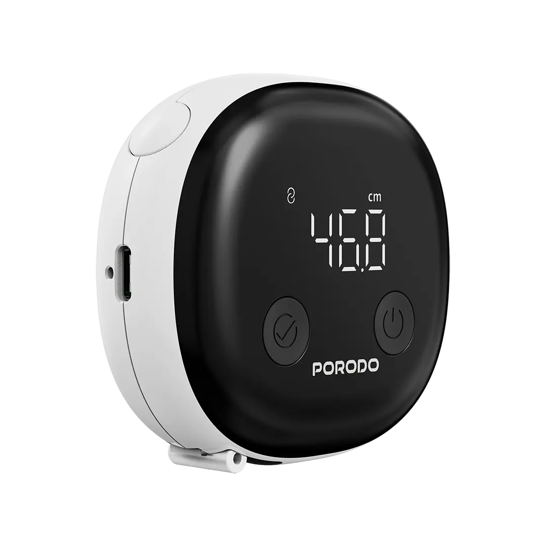 Porodo Metrice Smart Body Tape Measure with App Support - White