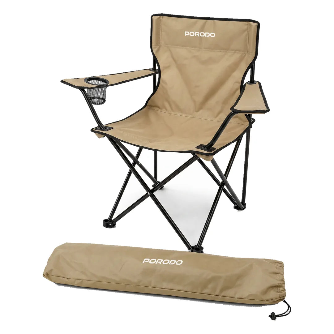 Porodo Lifestyle Foldable Camping Chair with Cup Holder