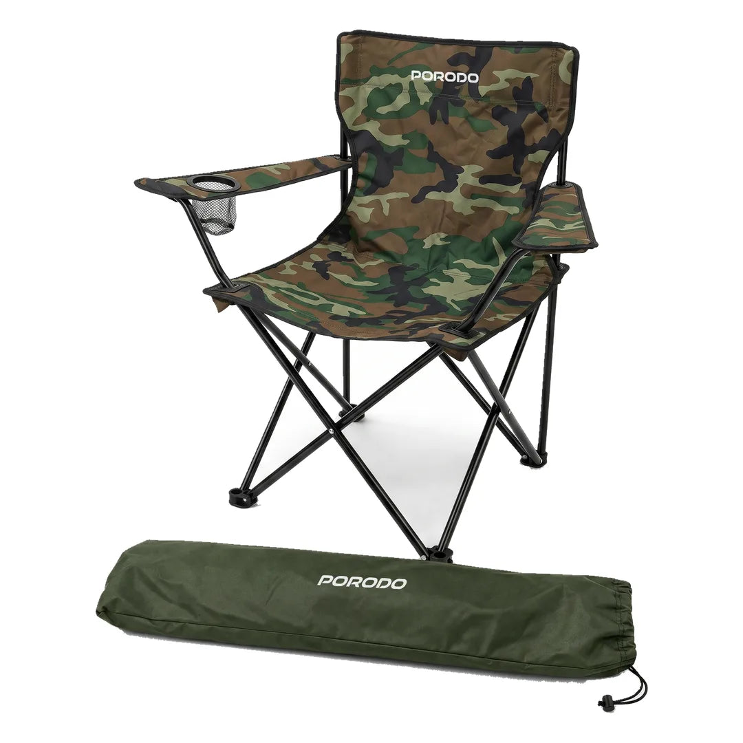 Porodo Lifestyle Foldable Camping Chair with Cup Holder