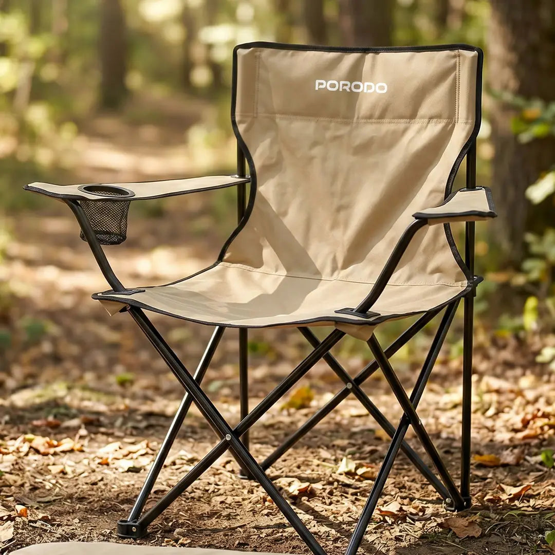 Porodo Lifestyle Foldable Camping Chair with Cup Holder