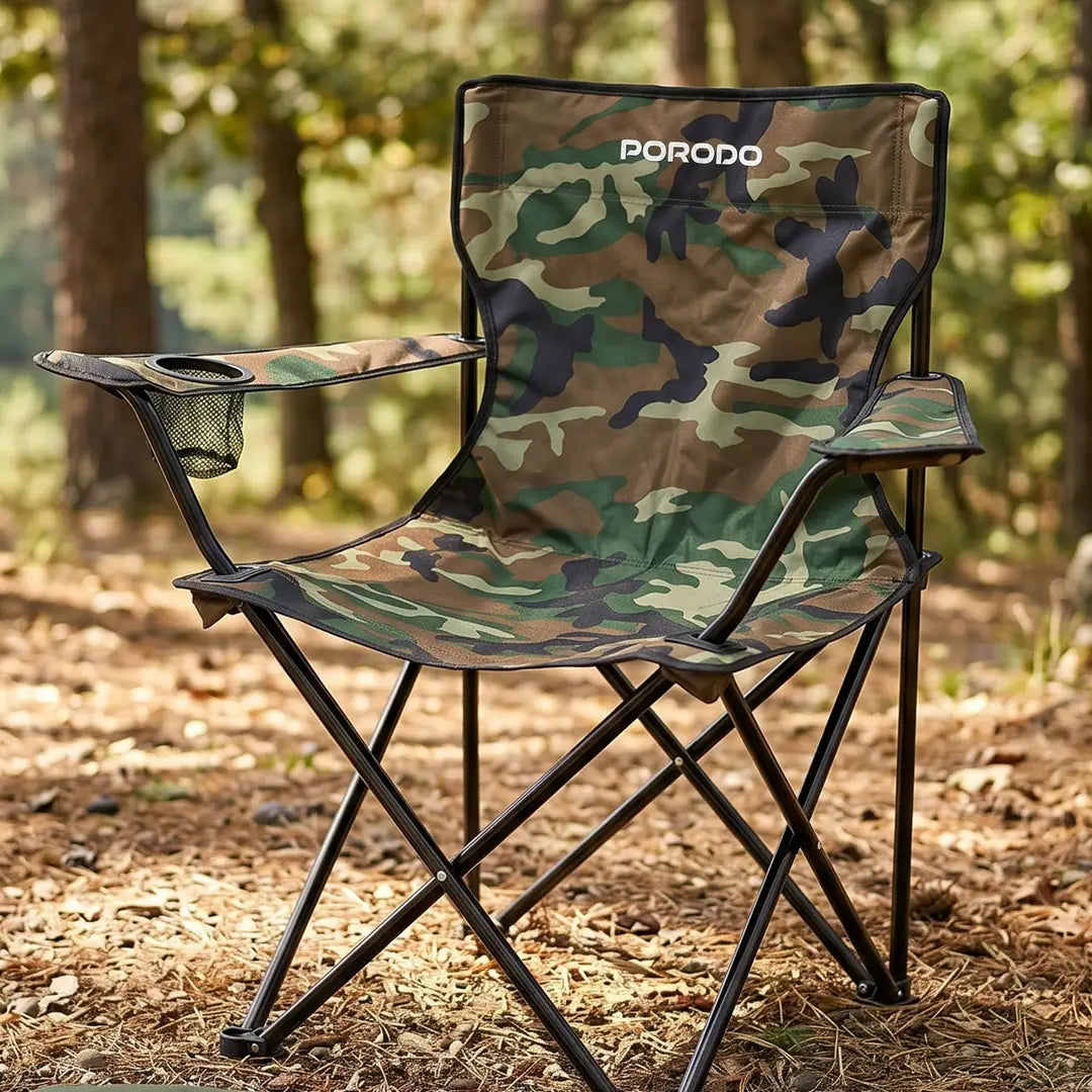 Porodo Lifestyle Foldable Camping Chair with Cup Holder