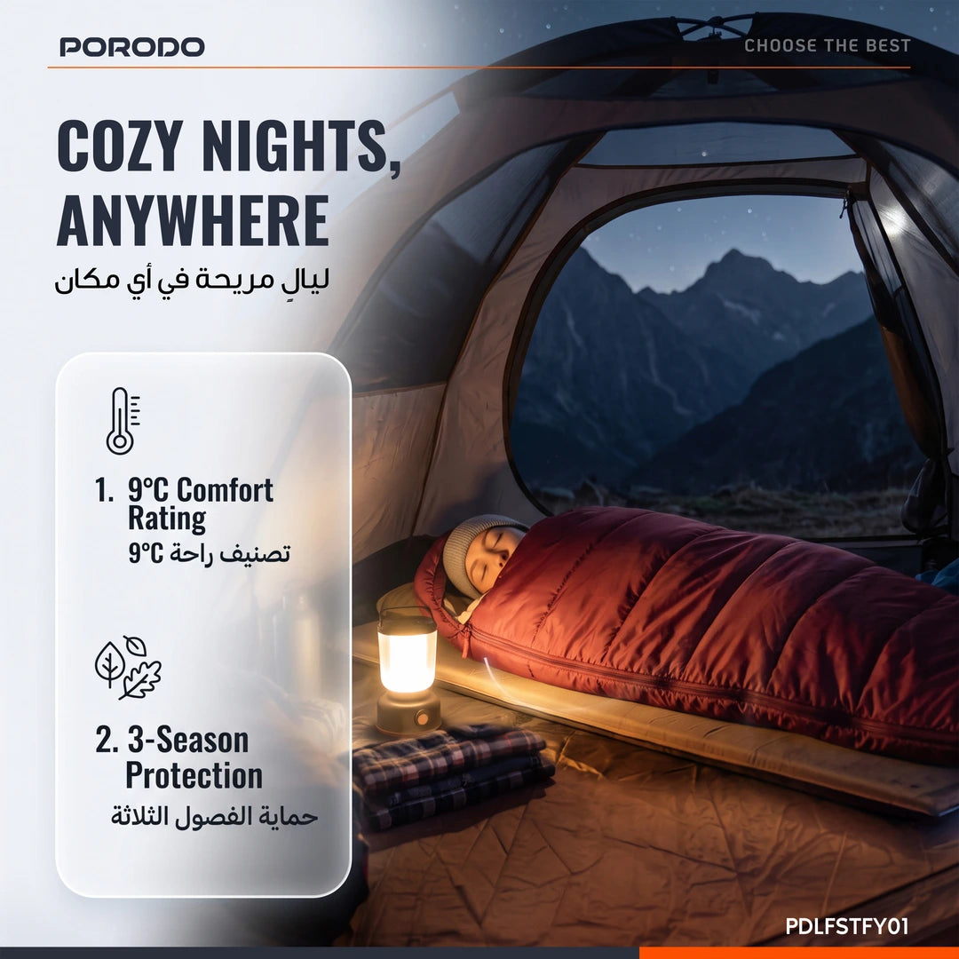 Porodo Lifestyle Splash-Resistant Sleeping Bag