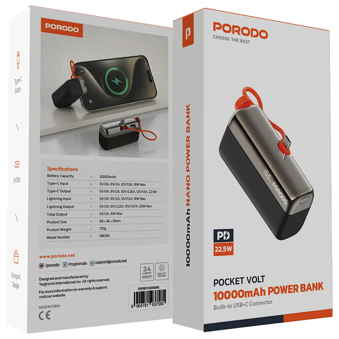 Porodo Pocket Volt 10000mAh Power Bank